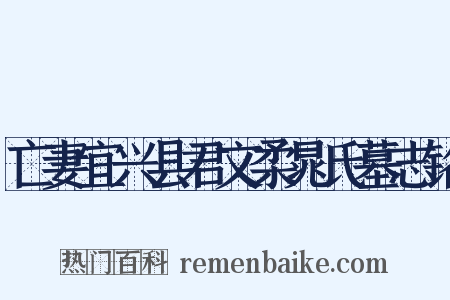 亡妻宜兴县君文柔晁氏墓志铭是什么意思的图片